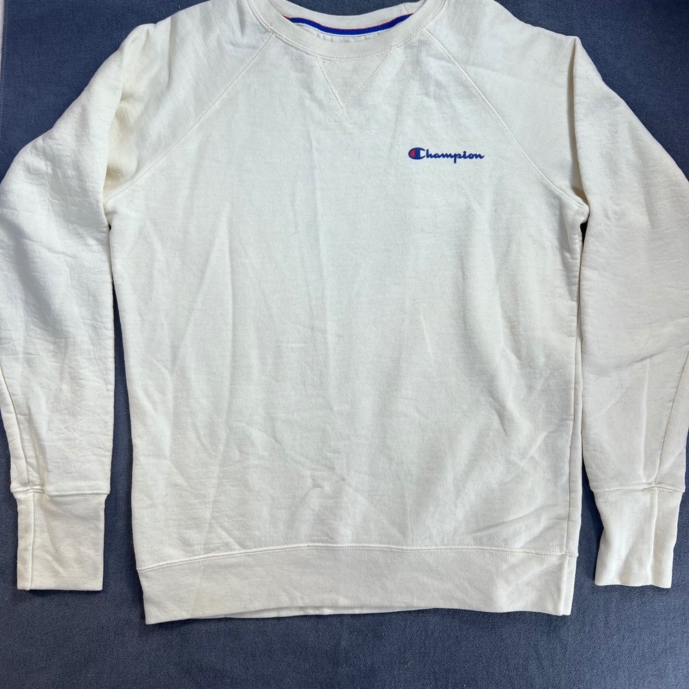Champion Authentic Athleticwear Raglan Crewneck Sweatshirt Cream Women Medium